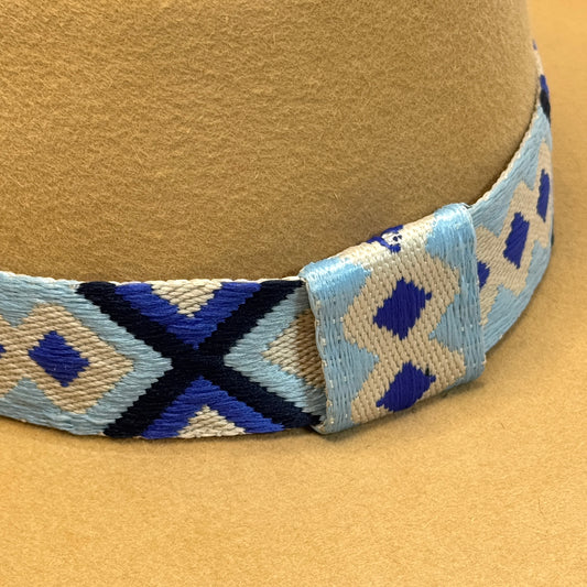 camel fedora, close up