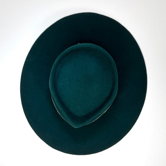 fern green fedora top view