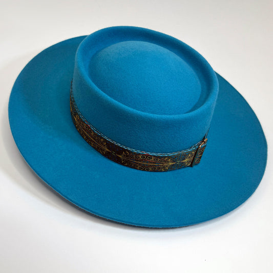 turquoise blue fedora